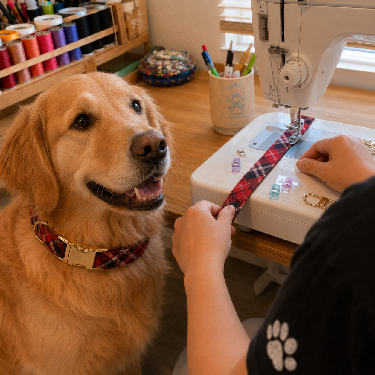 A Sileqi collar being handmade in the workshop